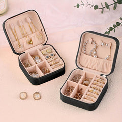 Portable Jewelry Storage Box Travel Earrings Necklace Ring Case
