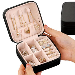 Portable Jewelry Storage Box Travel Earrings Necklace Ring Case