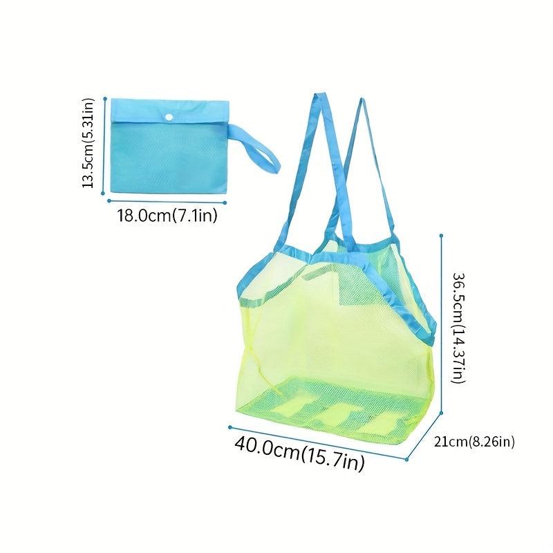 Large Mesh Beach Bag for Sand Toys and Sea Shells Durable Tote Bag