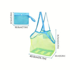 Large Mesh Beach Bag for Sand Toys and Sea Shells Durable Tote Bag