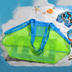Large Mesh Beach Bag for Sand Toys and Sea Shells Durable Tote Bag