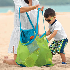 Large Mesh Beach Bag for Sand Toys and Sea Shells Durable Tote Bag