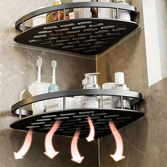 Wall Mounted Bathroom Storage Rack Aluminum Space Saver Organizer