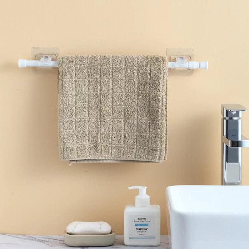 2pcs Adhesive Curtain Rod Hook Bracket Towel Rod Fixing Clip