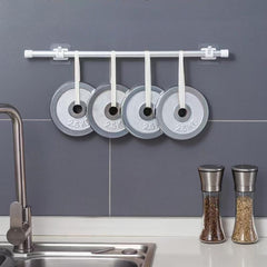 2pcs Adhesive Curtain Rod Hook Bracket Towel Rod Fixing Clip