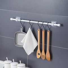 2pcs Adhesive Curtain Rod Hook Bracket Towel Rod Fixing Clip