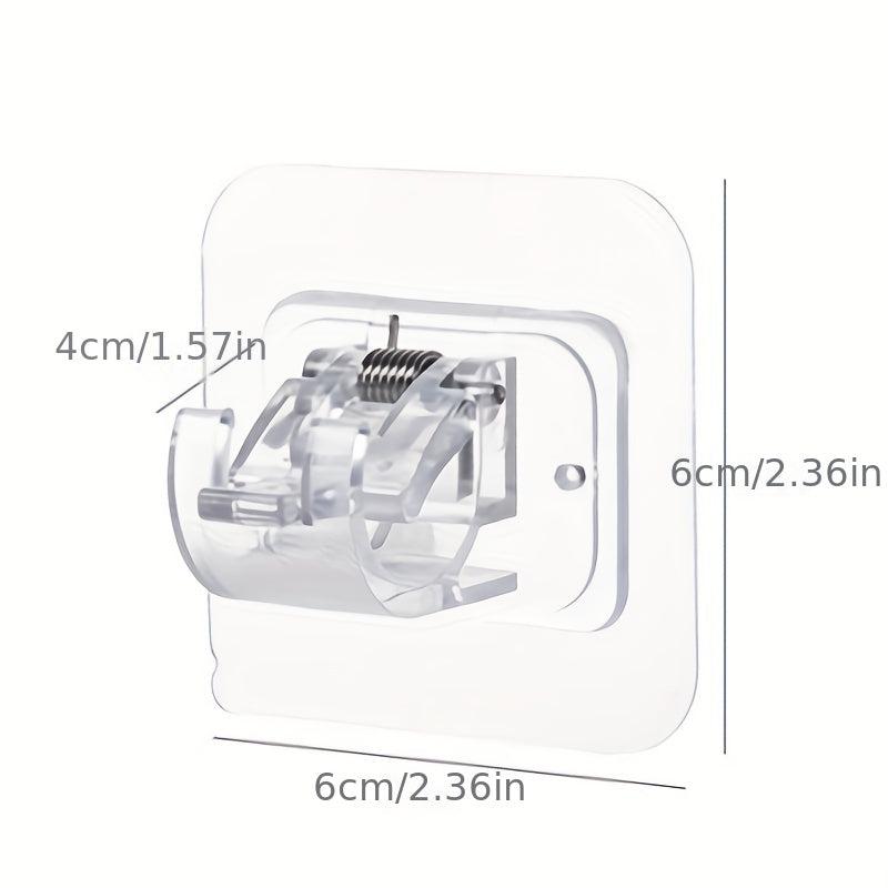 2pcs Adhesive Curtain Rod Hook Bracket Towel Rod Fixing Clip
