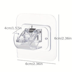 2pcs Adhesive Curtain Rod Hook Bracket Towel Rod Fixing Clip