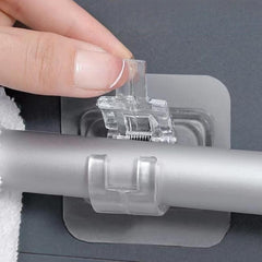 2pcs Adhesive Curtain Rod Hook Bracket Towel Rod Fixing Clip