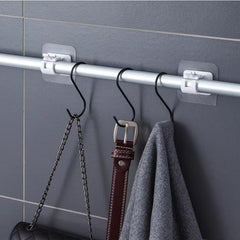 2pcs Adhesive Curtain Rod Hook Bracket Towel Rod Fixing Clip