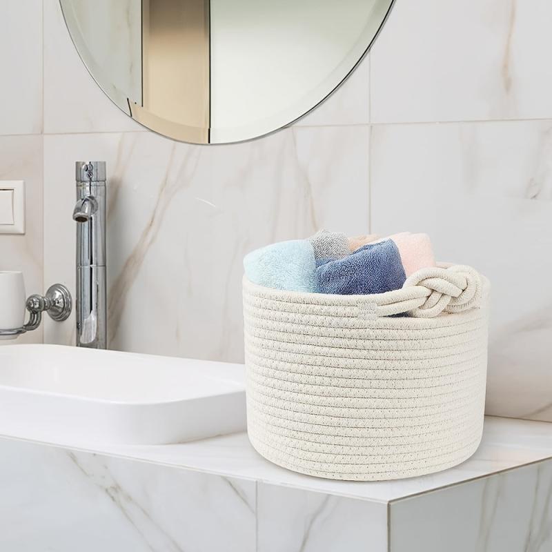 Boho Tassel Macrame Round Woven Storage Basket