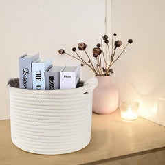 Boho Tassel Macrame Round Woven Storage Basket