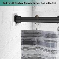 Stick-on Shower Curtain Rod Tension Holder Set, No Drilling, Easy Installation