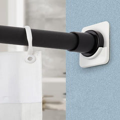 Stick-on Shower Curtain Rod Tension Holder Set, No Drilling, Easy Installation