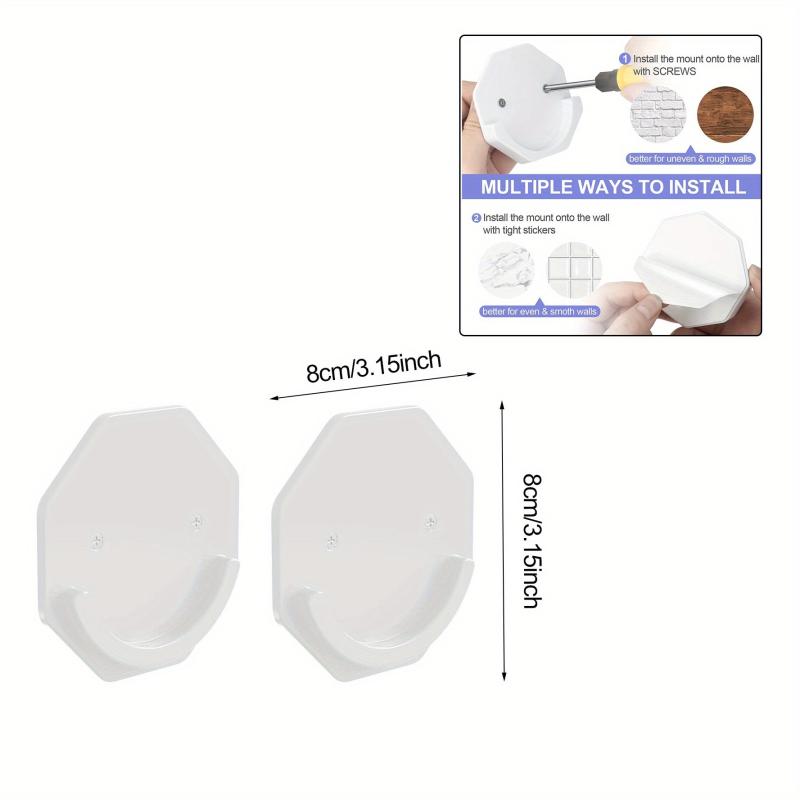 Stick-on Shower Curtain Rod Tension Holder Set, No Drilling, Easy Installation