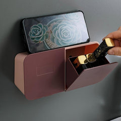 Wall Mounted Cotton Swab Storage Box Organizer