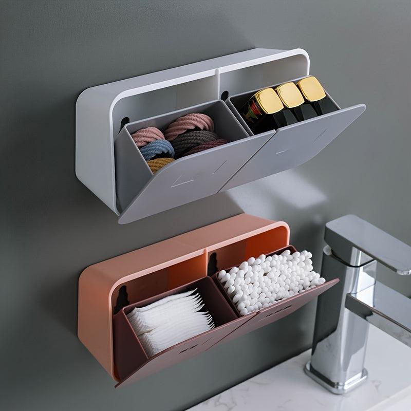 Wall Mounted Cotton Swab Storage Box Organizer