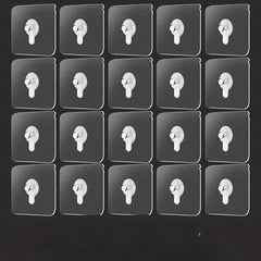 Transparent Self Adhesive Photo Frame Hook - Pack of 20