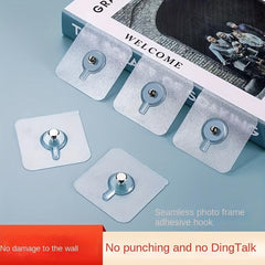Transparent Self Adhesive Photo Frame Hook - Pack of 20