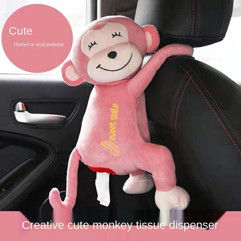 Plush Monkey Tissue Holder For Car
