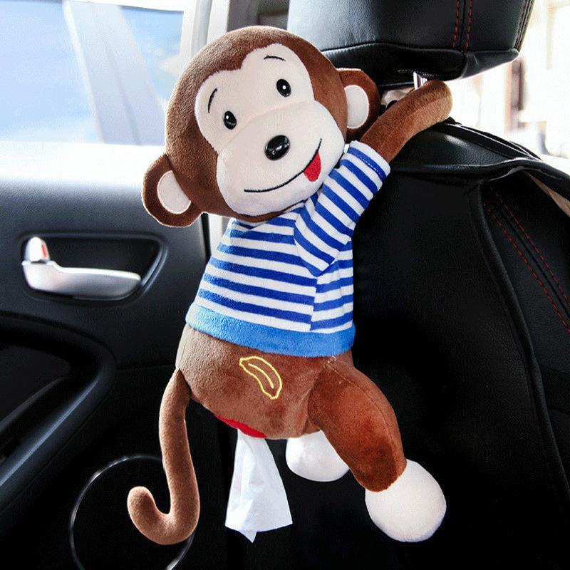 Plush Monkey Tissue Holder For Car