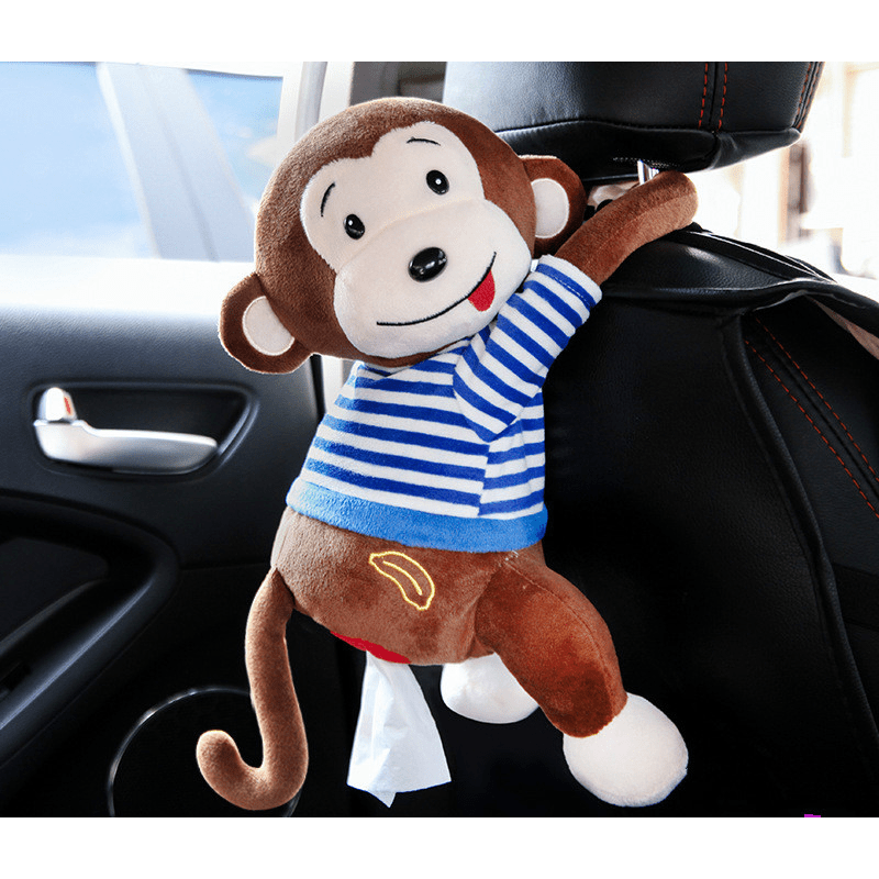 Plush Monkey Tissue Holder For Car