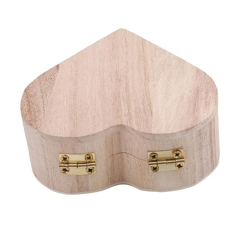 Heart Shaped Wooden Jewelry Trinket Box