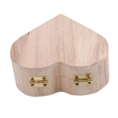 Heart Shaped Wooden Jewelry Trinket Box