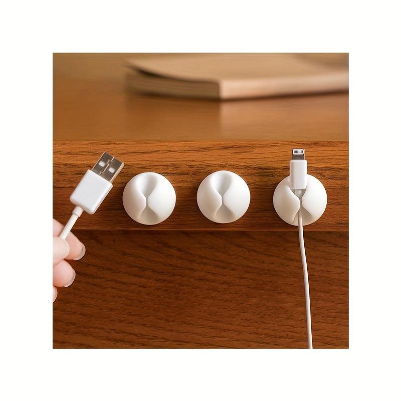 10pcs Desktop Cable Manager Cord Organizer Wire Holder Adhesive Cord