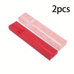 Bowknot Jewelry Box Long Paper Necklace Bracelet Earrings Packaging Box