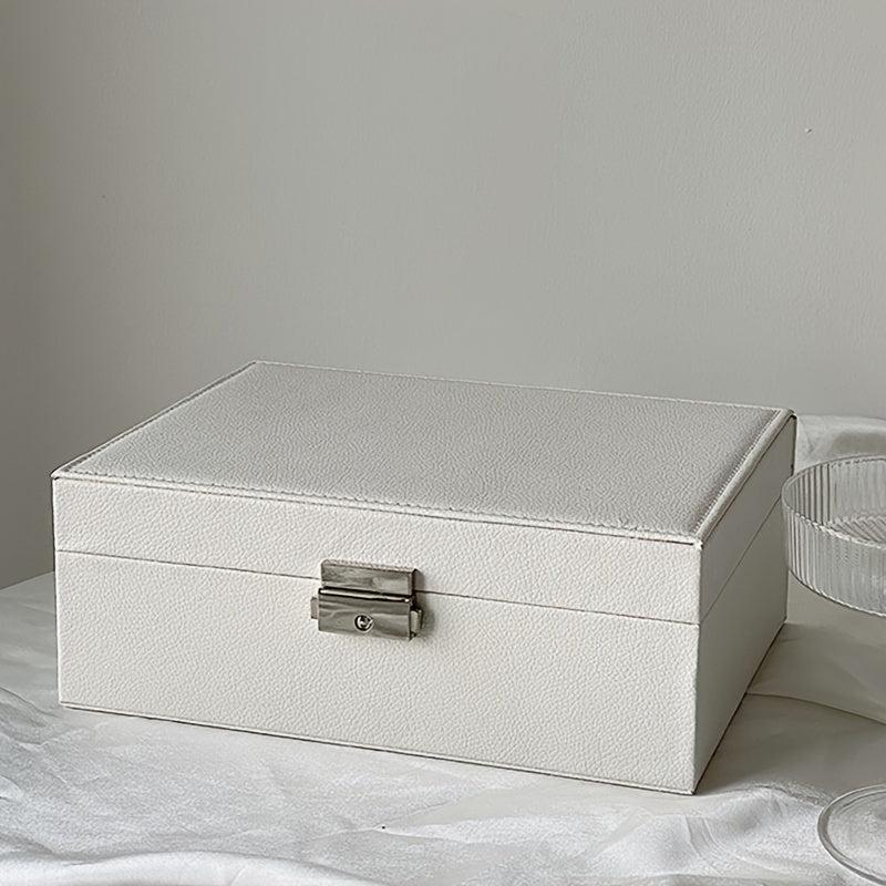 Stylish 2 Layer Jewelry Organizer Box with Lock
