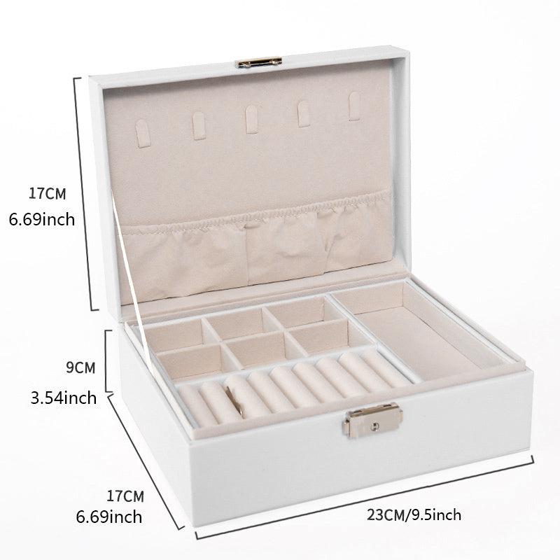 Stylish 2 Layer Jewelry Organizer Box with Lock