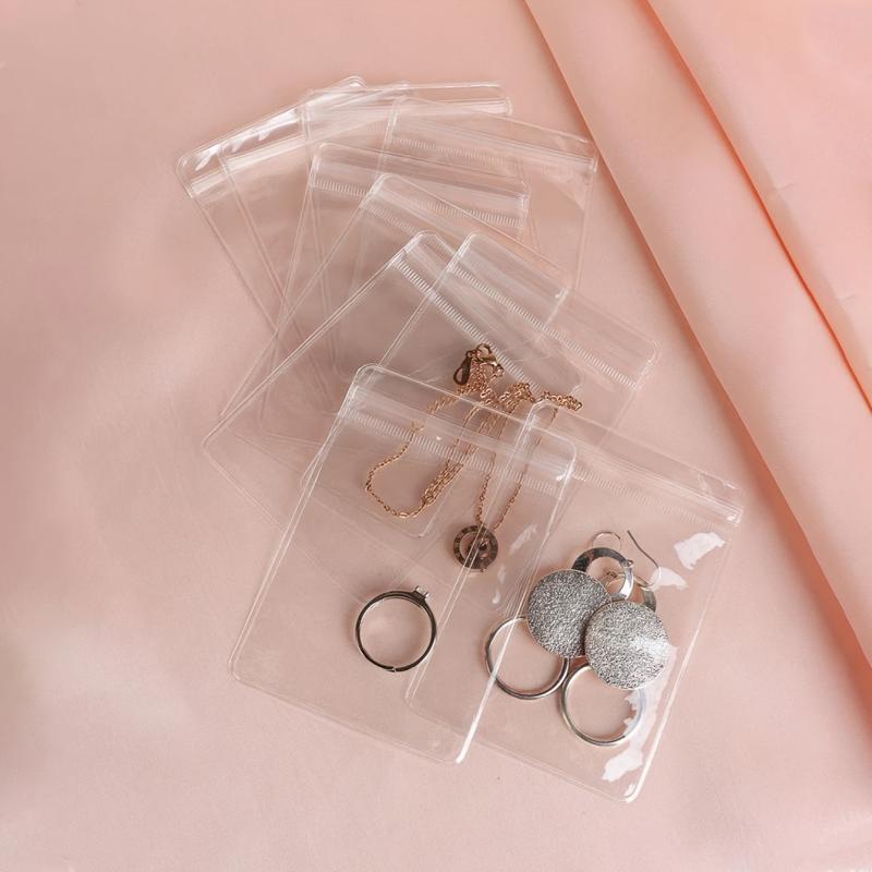 40pcs Small Clear Dustproof Jewelry Bags for Rings, Earrings, Bracelets