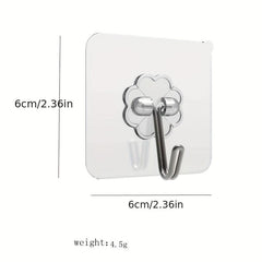 10pcs Adhesive Wall Hook Waterproof Hanging Storage Hook