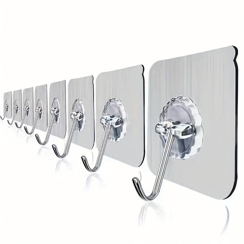 10pcs Adhesive Wall Hook Waterproof Hanging Storage Hook