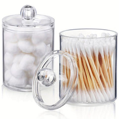 Clear Plastic Qtip Holder Apothecary Jar 10oz