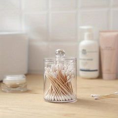Clear Plastic Qtip Holder Apothecary Jar 10oz