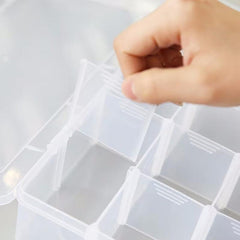 Adjustable 15 Grids Stationery Storage Box Makeup Tools Sticker Tape Beads
