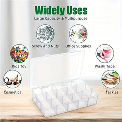 Adjustable 15 Grids Stationery Storage Box Makeup Tools Sticker Tape Beads