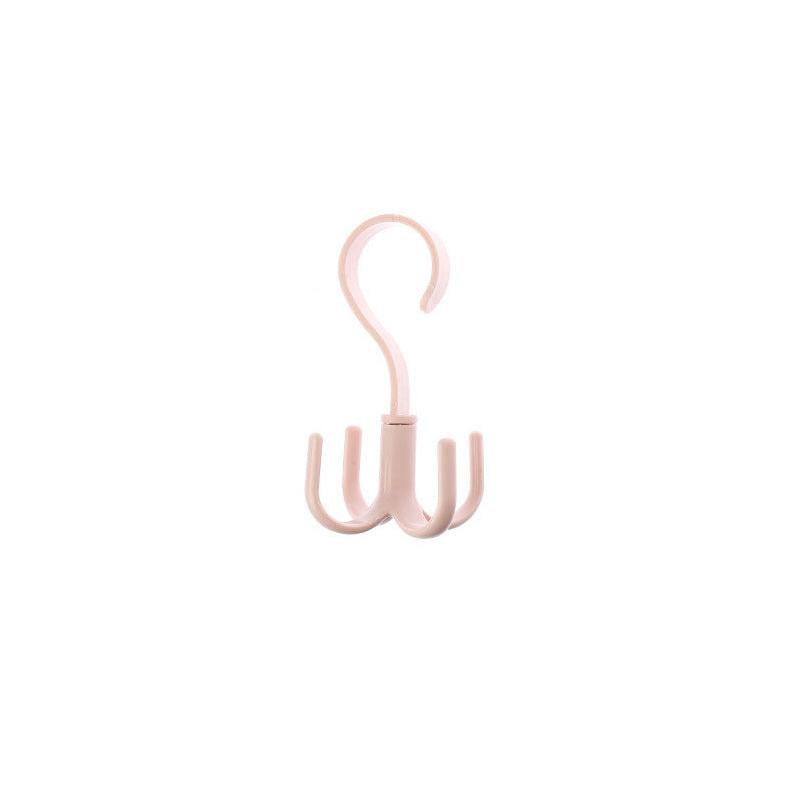 Swivel Four Claw Hook Coat Hanging Bag Tie Rack Wardrobe Scarf Storage