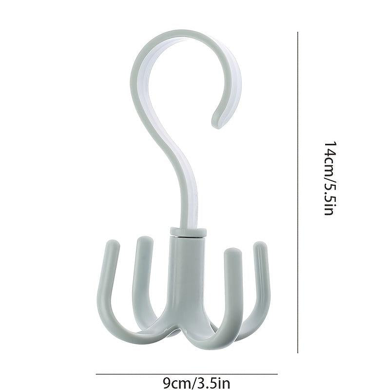 Swivel Four Claw Hook Coat Hanging Bag Tie Rack Wardrobe Scarf Storage