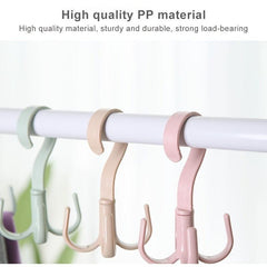 Swivel Four Claw Hook Coat Hanging Bag Tie Rack Wardrobe Scarf Storage