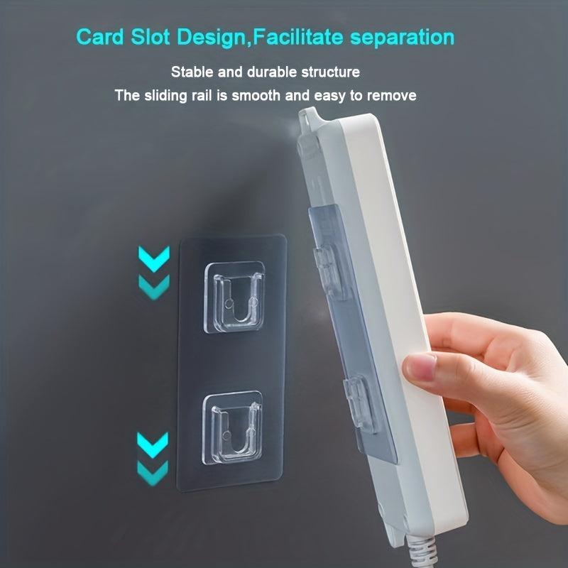 10Pairs Double Side Wall Adhesive Hook Transparent Wire Rack