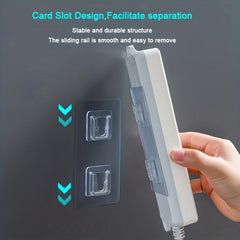 10Pairs Double Side Wall Adhesive Hook Transparent Wire Rack