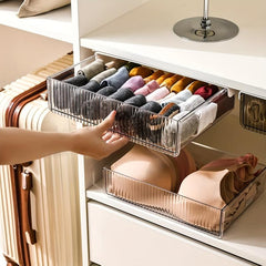 Self Adhesive Under Desk Drawer Organizer Plastic Workspace Organizers