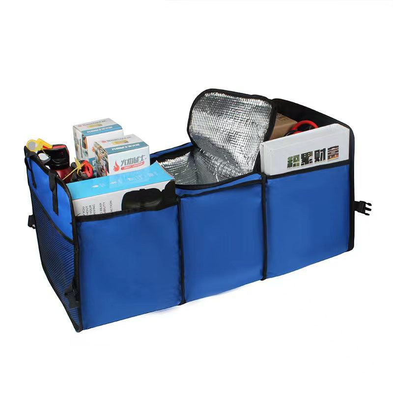 3-Compartment Car Trunk Storage Organizer with Side Pockets