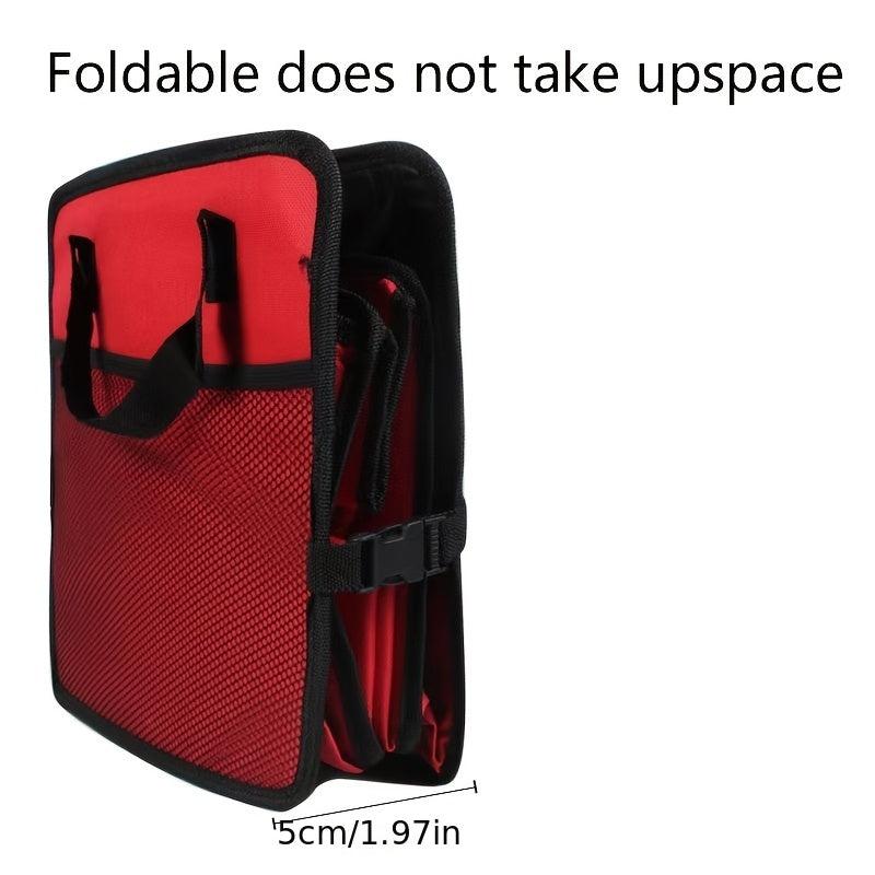 3-Compartment Car Trunk Storage Organizer with Side Pockets