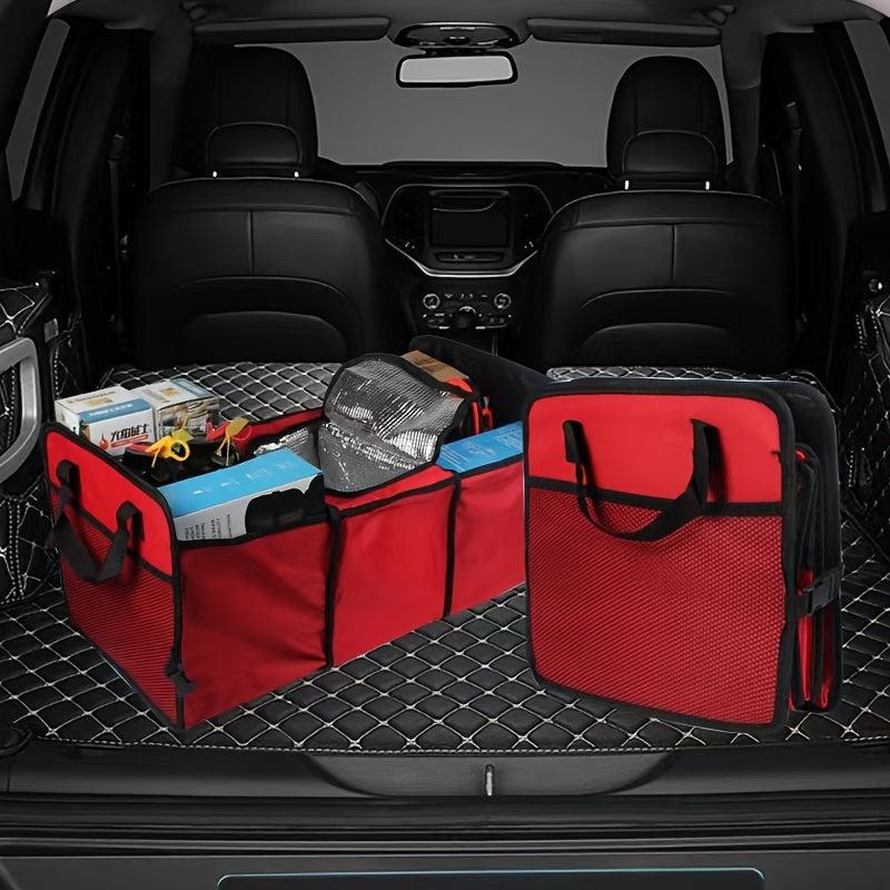 3-Compartment Car Trunk Storage Organizer with Side Pockets