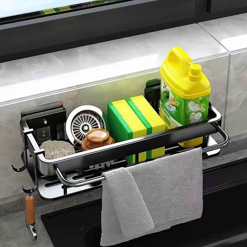 Wall Mounted Bathroom Washing Rack with Draining and Sink Storage