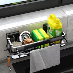 Wall Mounted Bathroom Washing Rack with Draining and Sink Storage